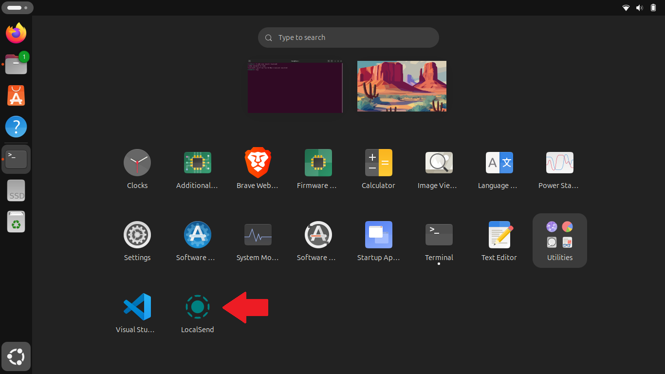 LocalSend Ubuntu(linux) ダウンロード手順2