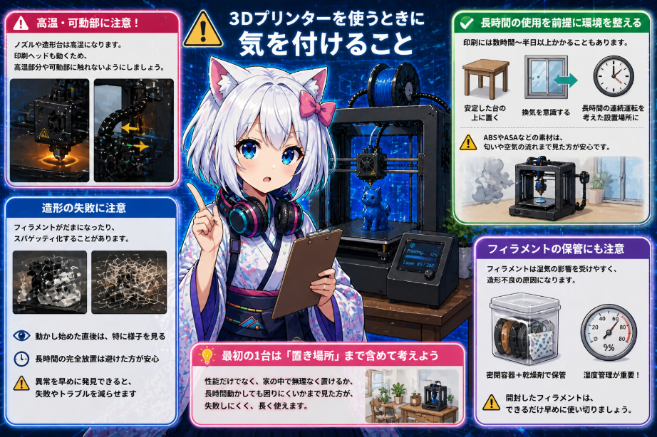 3Dプリンター 家庭で使うときに気を付けたいこと
