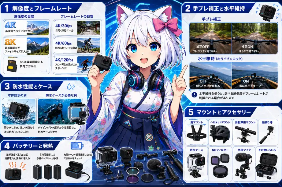 アクションカメラを選ぶ前に知っておきたい基礎知識