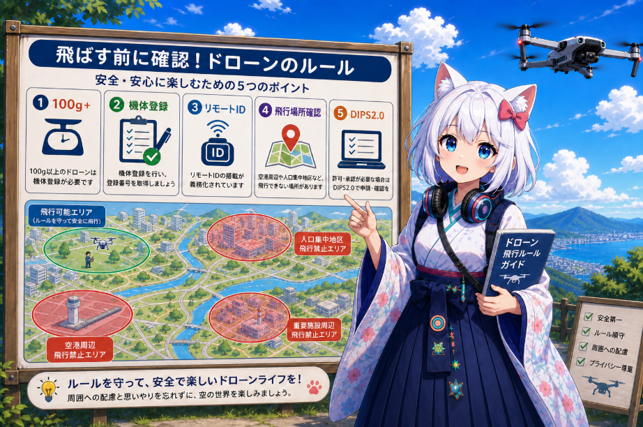 ドローンを飛行させる前に確認したいルール
