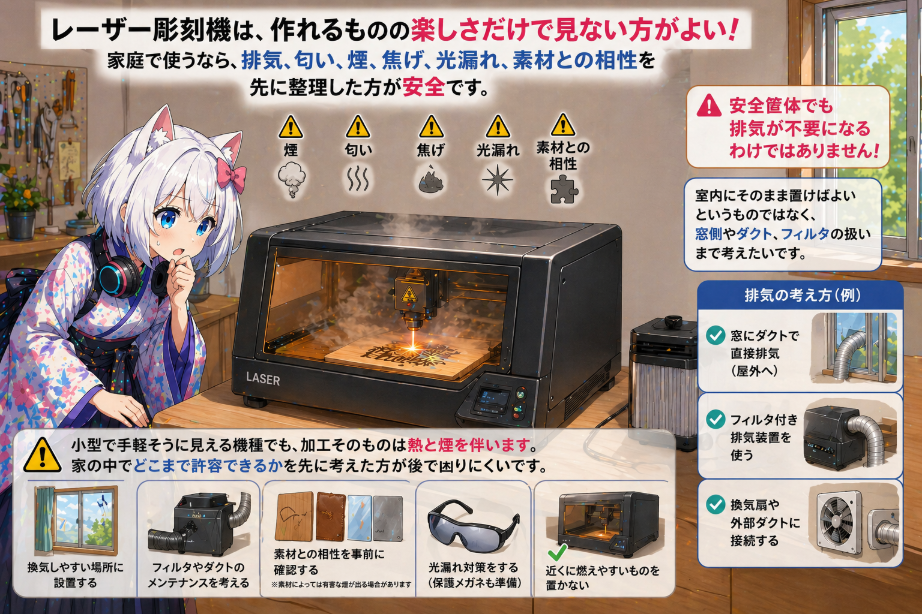 レーザー彫刻機 注意点