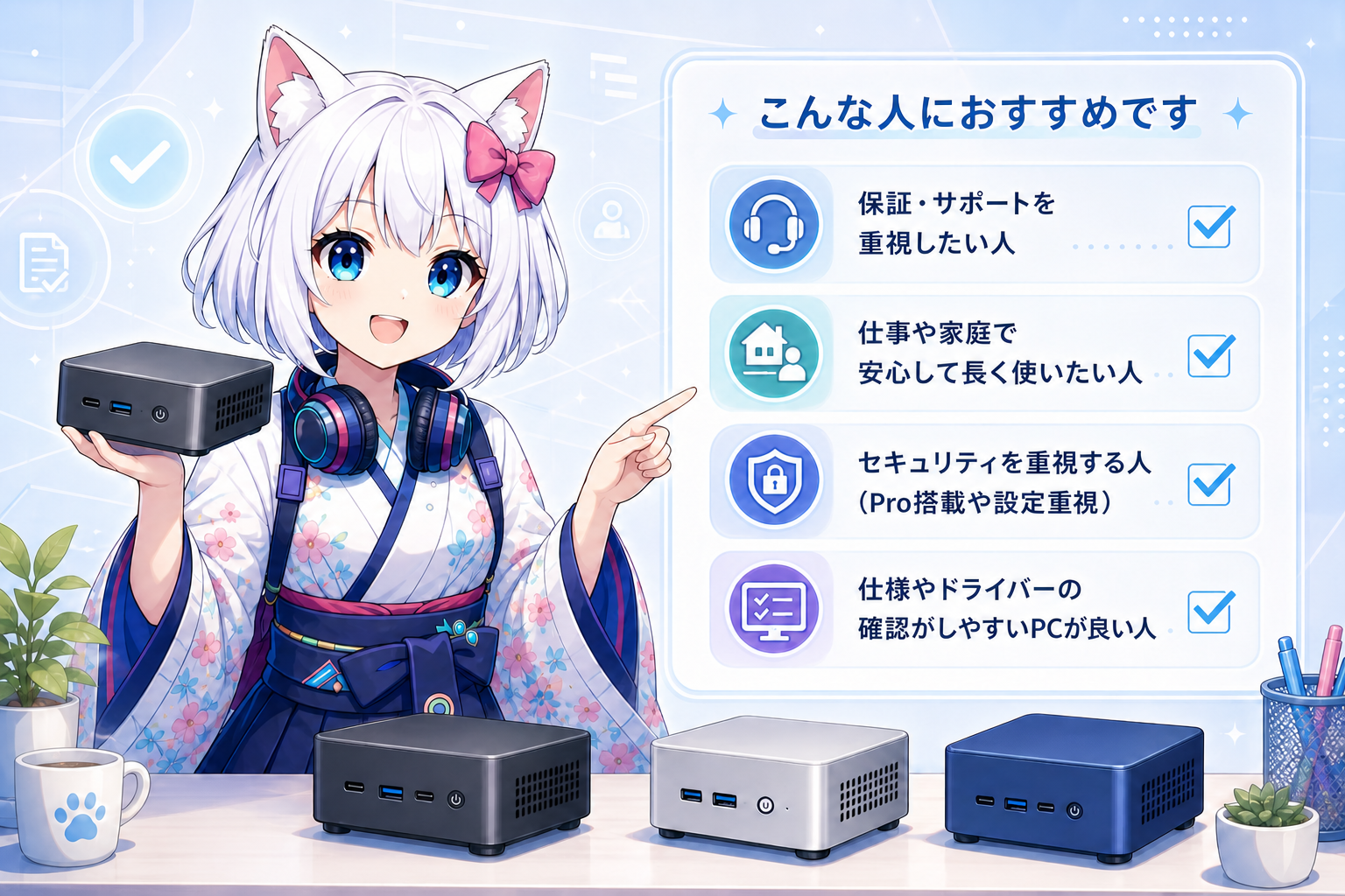 大手PCメーカー製ミニPCがおすすめな人