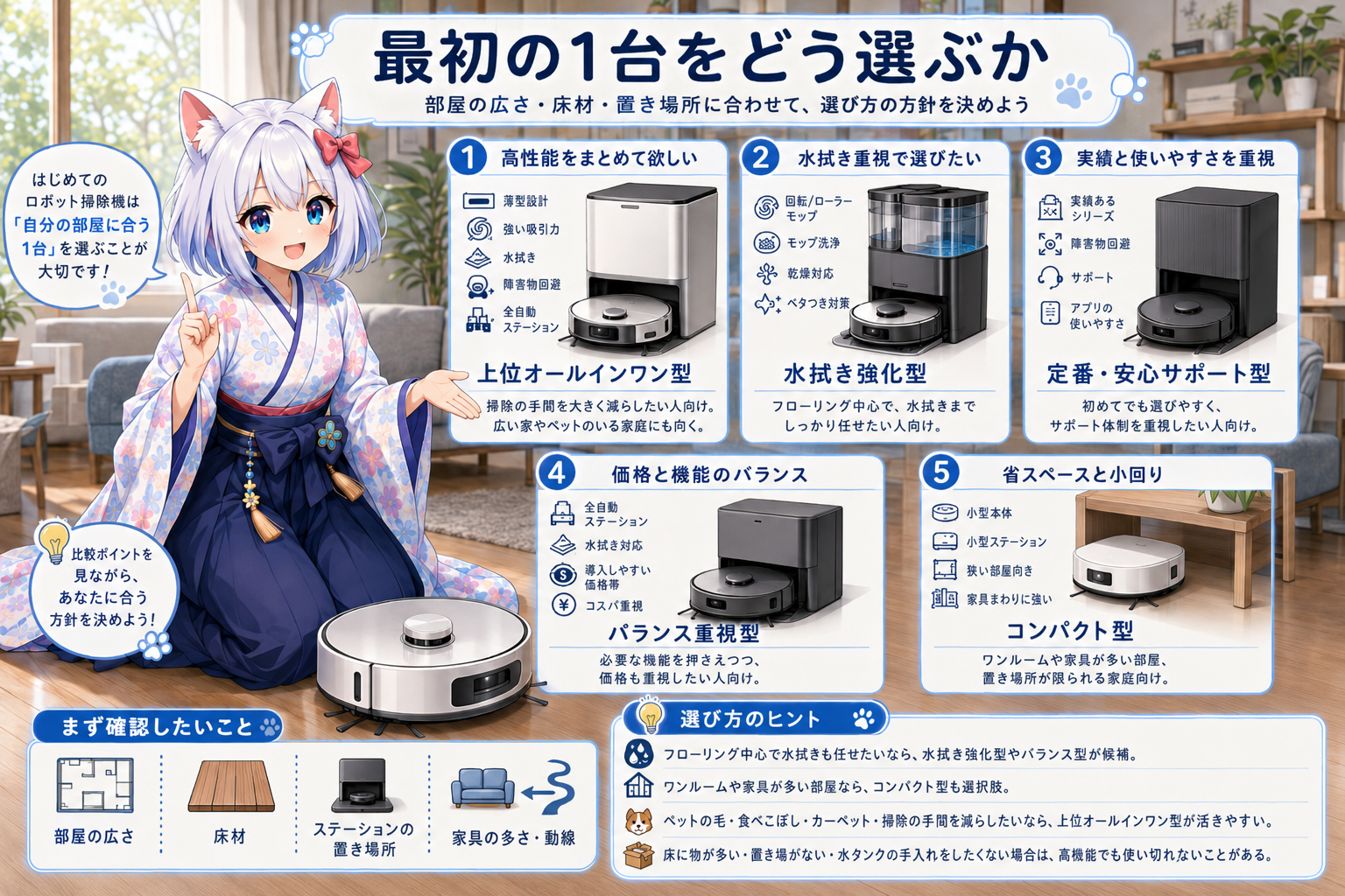 最初の1台のロボット掃除機の選び方