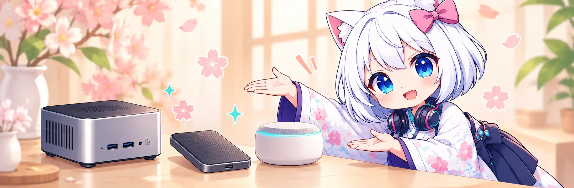 白髪猫耳の案内役がセール商品をご紹介