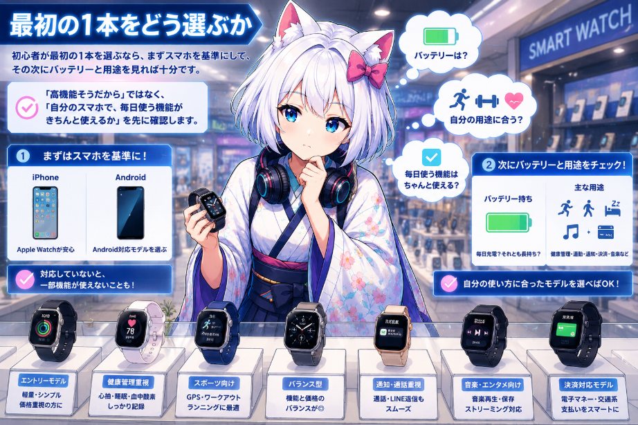 最初のスマートウォッチをどう選ぶか
